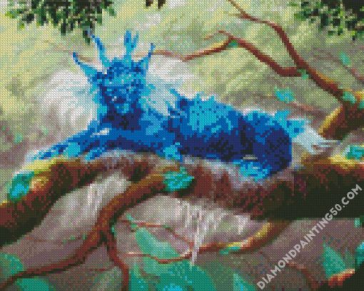 Fantasy Blue Lynx Cat diamond painting
