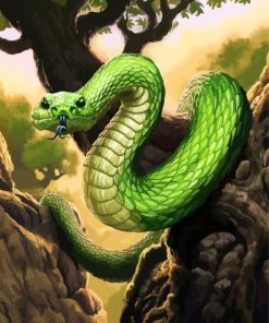 Green Cobra diamond painting