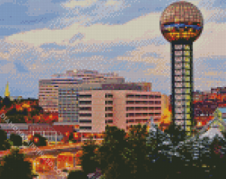 Knoxville Skyline At Sunset Diamond Paintings