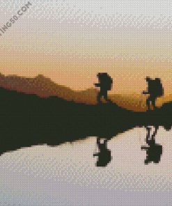 Hikers At Sunset diamond painting