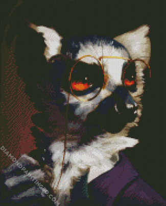 Lemur Wearing Glasses diamond painting
