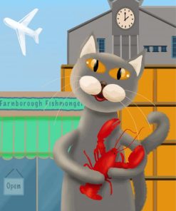Lobster And Cat diamond painting