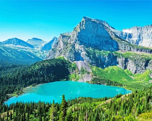 Montana Mountains Landscape Diamond Paintings