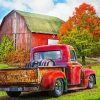 Old Red Truck And Barn Diamond Paintings