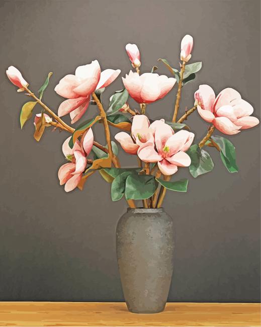 Pink Magnolia Vase diamond painting