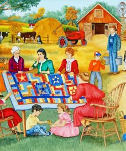 Quilters In Farm Diamond Paintings