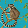 Ring Tailed Lemur On Branch diamond painting