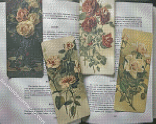 Rose Floral Art Bookmark Diamond Painting
