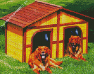 Aesthetic Cabin Dogs Diamond Paintings
