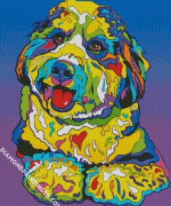 Colorful Bernedoodle Diamond Paintings