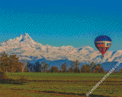 Hot Air Balloon And Mountain In Mondovi Diamond Paintings