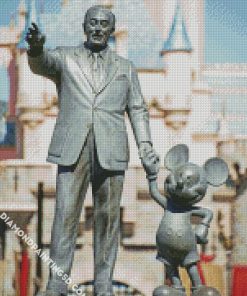 Statue Walt And Mickey Diamond Paintings