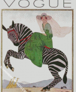 Woman Riding Zebra Vogue Diamond Paintings