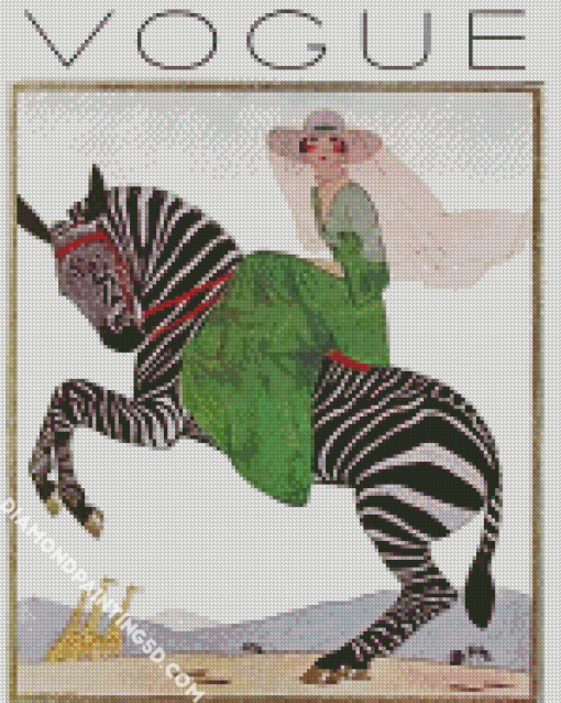 Woman Riding Zebra Vogue Diamond Paintings