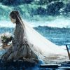 Sad Bride Kneeling Under Rain Diamond Paintings