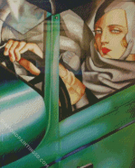 Self Portrait In The Green Bugatti Lempicka diamond painting