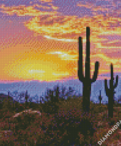 Southwest Desert Scene Sunset Diamond Paintings