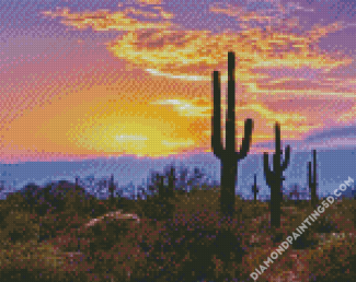 Southwest Desert Scene Sunset Diamond Paintings