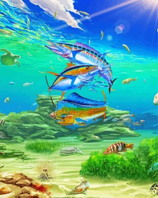 Tuna And Mahi Mahi Undersea diamond painting