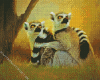 Two Lemurs diamond painting