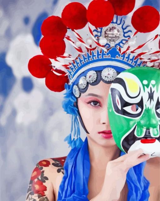 Asian Lady Wearing A Headdress diamond painting