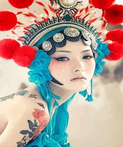 Asian Lady With Headdress diamond painting