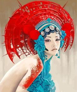 Asian Woman Wearing A Headdress diamond painting