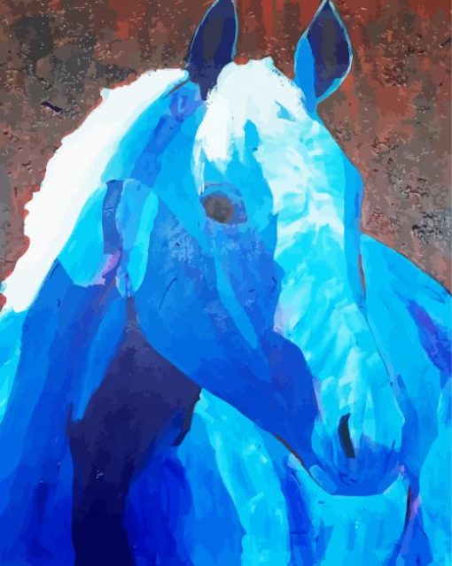 Blue Impressionist Horse Diamond Paintings