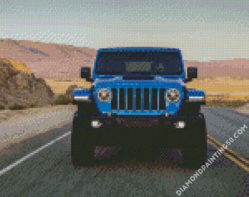 Blue Jeep diamond painting