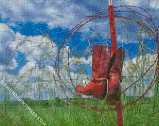 Brown Cowboy Boots Diamond Painting