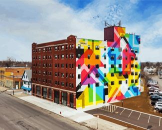 Colorful Buildings Buffalo NY Diamond Painting