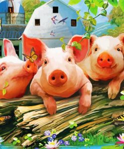 Farm Pigs Diamond Paintings
