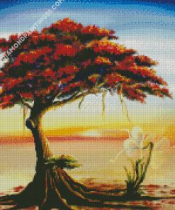 Flamboyan Tree Art diamond painting