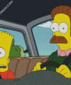 Flanders And Bart diamond painting