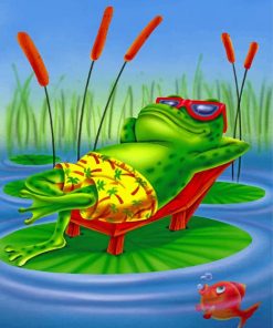 Frog On Lily Diamond Paintings
