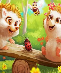 Happy Hedgehogs Diamond Paintings