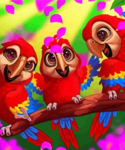 Happy Parrots Diamond Paintings