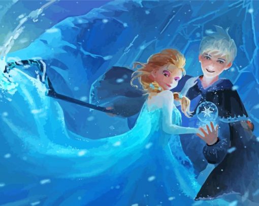 Jack Frost And Elsa Lovers Diamond Paintings