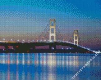 Mackinac Bridge At Night diamond painting