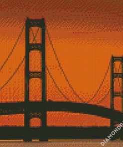 Michigan Mackinac Bridge At Sunsets diamond painting