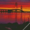 Michigan Mackinac Bridge Sunset diamond painting