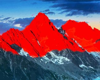 Red Mountains Sunset Diamond Paintings