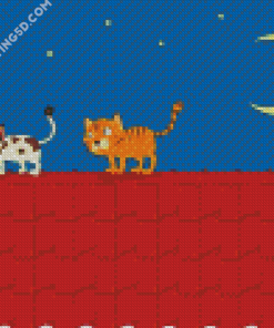 Cats On Roof Diamond Paintings