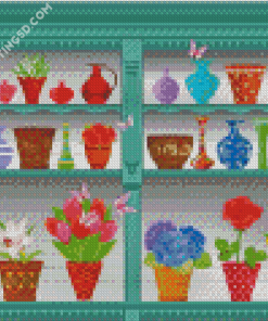 Flowers In A Cup Board Diamond Paintings