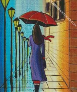 Lady Umbrella Diamond Paintings