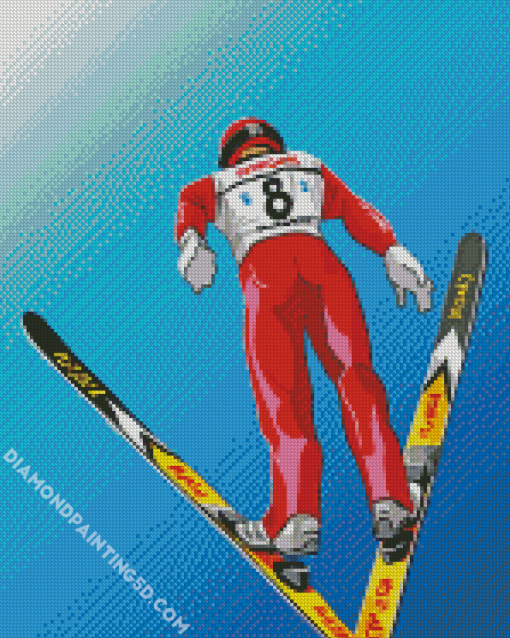 Ski Jump Art Illustration Diamond Paintings