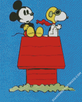 Snoopy And Mickey Mouse Diamond Paintings