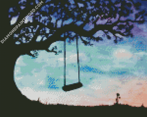 Tree Swing Silhouette Diamond Paintings