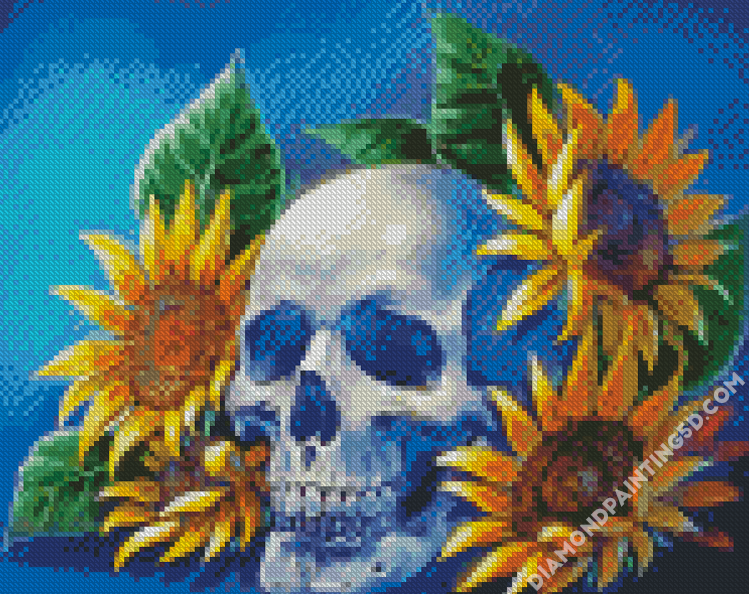 Aesthetic Skull Sunflower Diamond Painting 