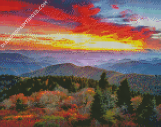 Aesthetic Sunset Appalachian Mountains Diamond Paintings